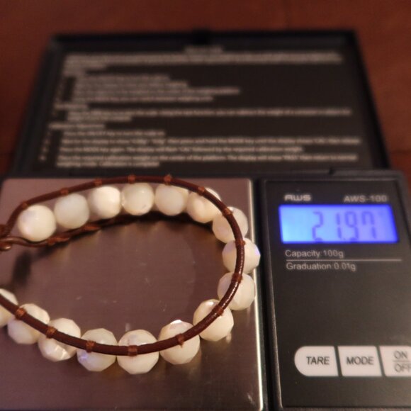 $145 Chan Luu bracelet with white stones brown leather tag stamped CL - Picture 10 of 11